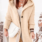 Hooded Knitwear Hood Collar Temperament Commuting Loose Cardigan Women's Sweater