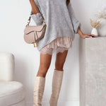 Margovil V Neck Drop Shoulder Slouchy Pullover Sweater