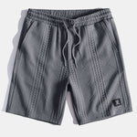 Short Sleeve Geometric Jacquard Arc Hem T-Shirt & Shorts