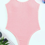 Margovil Low Back High Cut Crinkle One Piece Swimsuit