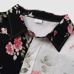 Men's Hawaiian floral patchwork short-sleeved shirt casual pants set