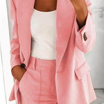 Margovil Lapel One Button Solid Office Blazer