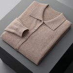 PURE EXTRA-FINE MERINO WOOL POLO CARDIGAN