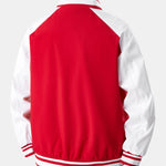 Relax Fit Contrast Embroidery Baseball Jacket