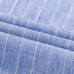 Long Sleeve Stripe Linen Look Button Up Shirt