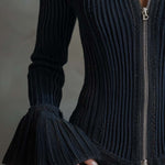 Midnight Sparkle Ribbed Knit Jacket