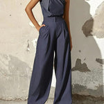 Sleeveless Asymmetric Split-Joint One-Shoulder Blouses&Shirts Tops