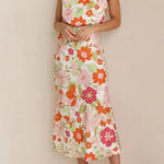 Fascinating Day Floral Halter Neck Elastic Waist Maxi Dress