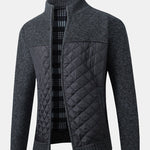 Quilted Patchwork Zip Up Sweater