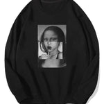 Portrait Print Cotton Sweatshirt