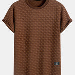 Checkerboard Jacquard  Arc Hem T-Shirt