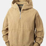 Relax Fit Quarter-Zip Corduroy Hoodie