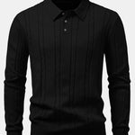 Long Sleeve Twist Knit Polo Shirt