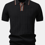 Contrast Textured Knit Polo
