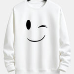 Smiley Face Print Relax Fit Sweatshirt