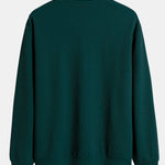 Ribbed Textured Crew Neck Sweatshirt