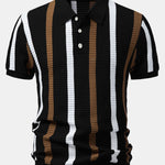 Stripe Textured Knit Polo
