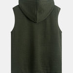 Sleeveless Waffle Zipper Hoodie