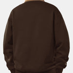 Relax Fit Smiley Face Print Contrast Corduroy Polo Collar Sweatshirt