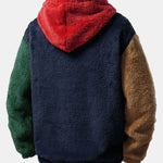 Color Block Teddy Hoodie