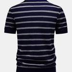 Striped Zipper Knit Polo
