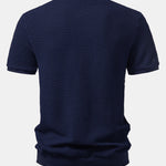 Short Sleeve Waffle Ribbed Hem T-Shirt