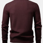 Ribbed Henley Neck Sweater