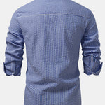3 Pieces Seersucker Striped Button Up Shirt