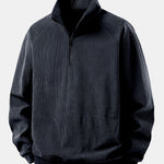 Quarter Zip Corduroy Raglan Sleeve Sweatshirt