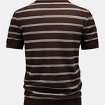 Striped Zipper Knit Polo