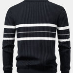 Stripe Zip Knit Ribbed Polo Shirt & Slim Fit Tapered Trousers