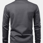 Long Sleeve Plaid Jacquard Polo Shirt