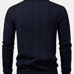 Long Sleeve Twist Knit Polo Shirt