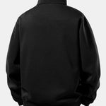 Relax Fit American Flag Print Quarter Zip Sweatshirt