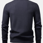 Ribbed Henley Neck Sweater