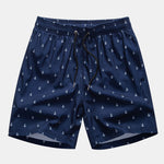 Regular Fit Anchor Print Cotton T-Shirt & Anchor Print Drawstring Swim Shorts