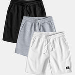 3 Pieces Waffle Drawstring Shorts