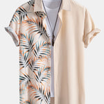 Leaf Patchwork Print Button Up Shirt