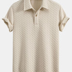 Short Sleeved Jacquard Textured Polo
