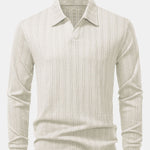 Long Sleeve Wheat Ear Jacquard Polo Shirt