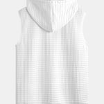 Sleeveless Waffle Zipper Hoodie