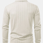 Long Sleeve Wheat Ear Jacquard Polo Shirt