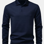 Long Sleeve Plaid Jacquard Polo Shirt
