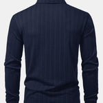 Long Sleeve Wheat Ear Jacquard Polo Shirt
