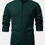 3 Pieces Long Sleeve Muscle Fit Ribbed Stand Collar Shirt