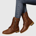 Carmine | Comfortable Side-Zip Leather Boots
