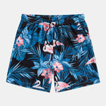 Flamingo Tropical Print Button Up Shirt & Shorts