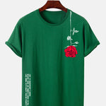 Slogan Rose Print T-Shirt