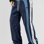 Color Block Corduroy Straight Leg Pants