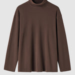 Men's Solid Color Cashmere Half Turtleneck Thermal Long Sleeve T-Shirt